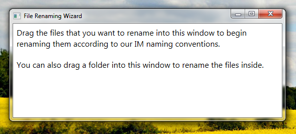 The initial droppable window